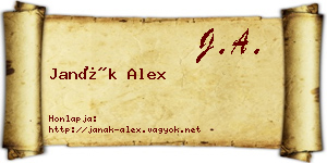 Janák Alex névjegykártya