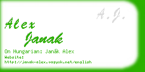alex janak business card